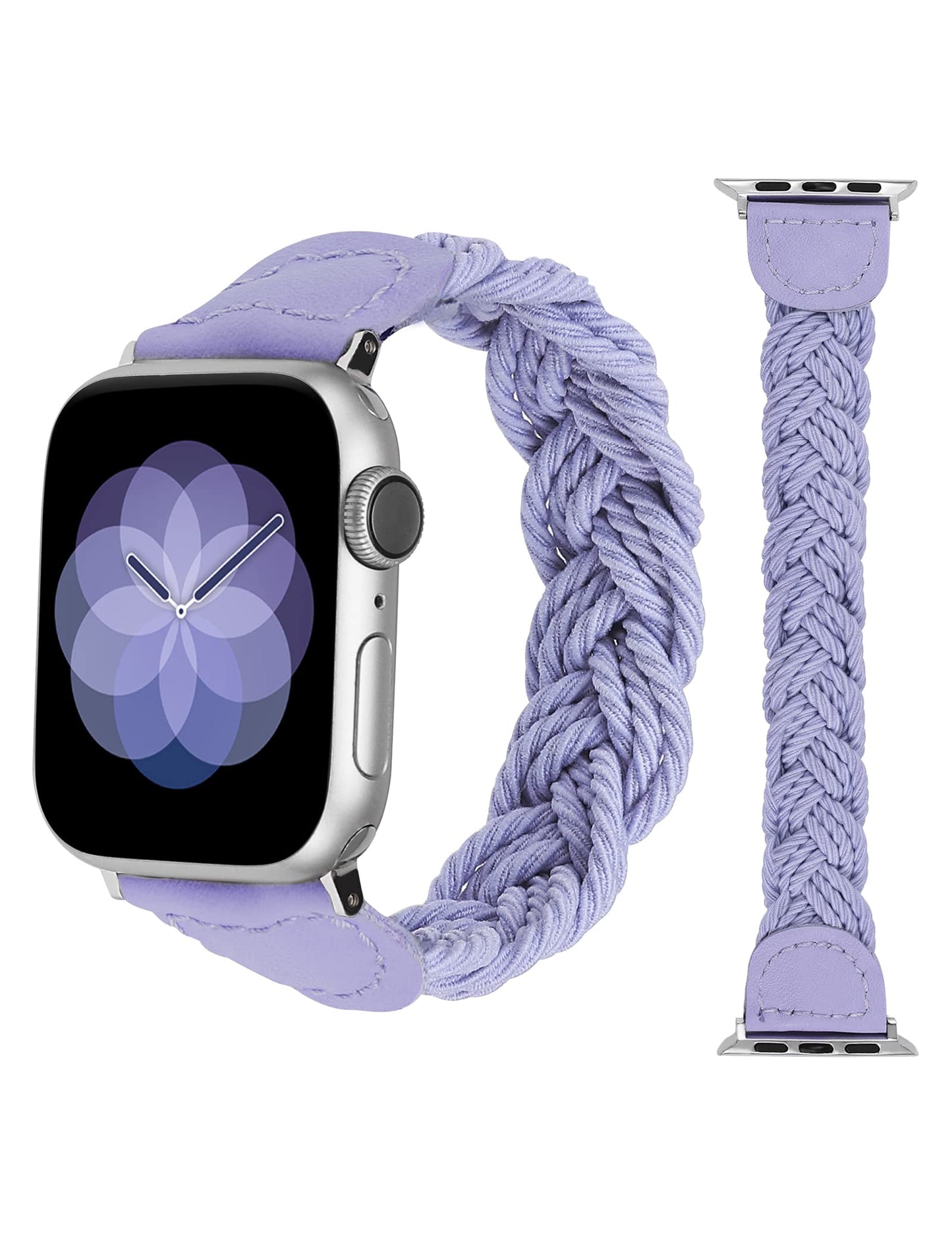 Minyee Compatible with Apple Watch Band Braided 41mm 40mm 38mm 44mm 45mm 42mm 49mm Women, Solo Loop Stretchy Designer Slim Elastic Woven Cute Bracelet for iWatch Ultra 2, Series 9/8/7/6/5/4/3/2/1/SE