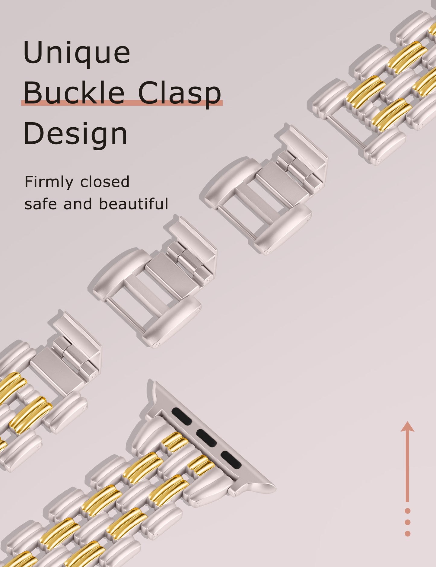 Minyee Compatible with Apple Watch Band 42/41/40/38/44/45/46/49mm Women, Dressy Basketweave Metal Strap Designer Gold Silver Link Bracelet Wristband for iWatch Series 10 9 8 7 6 5 4 3 Ultra SE