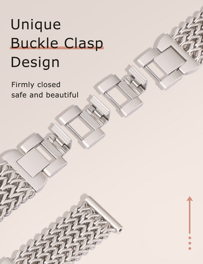 Minyee Compatible with Samsung Galaxy Watch 7 6 5 4 FE 40mm 44mm/Watch 6 Classic 43mm 47mm/Watch 5 Pro 45mm Bands Women, 20mm Dressy Stainless Steel Metal Gold Chain Strap Mermaid Designer Wristband