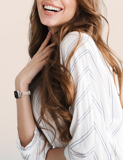 Minyee Leather Band Compatible with Apple Watch Bands 41mm 40mm 38mm 44mm 45mm 42mm 49mm Women, Slim Thin Dressy Designer Strap with C-Shape Metal Buckle for iWatch Ultra 2, Series 9/8/7/6/5/4/3/2/1/SE