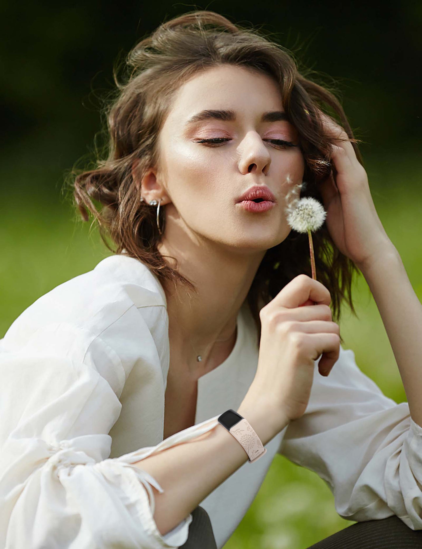 Minyee 3 Packs Floral Engraved Band Compatible with Fitbit Charge 6 Bands/Fitbit Charge 5 Bands Women, Cute Soft Silicone Dandelion Flower Pattern Sport Designer Fancy Summer Strap for Charge 6/5