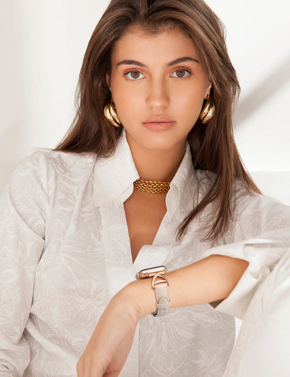 Minyee Leather Band Compatible with Apple Watch Bands 38/40/41/42/44/45/46/49mm Women, Slim Dressy Premium Leather Strap with A-Shape Metal Buckle for iWatch Series 10 9 Ultra SE 8 7 6 5 4 3 2 1