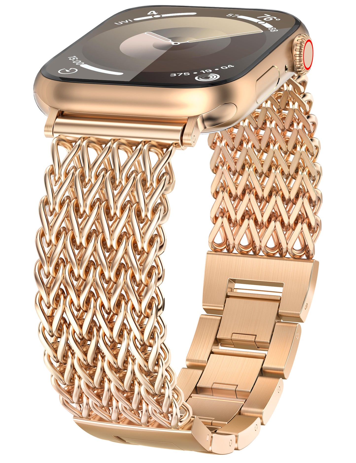 Minyee Compatible with Apple Watch Band 41/40/38/44/45/46/49/42mm Women, Dressy Stainless Steel Metal Chain Strap Mermaid Designer Link Bracelet Wristband for iWatch Series 10 9 8 7 6 5 4 3 Ultra SE