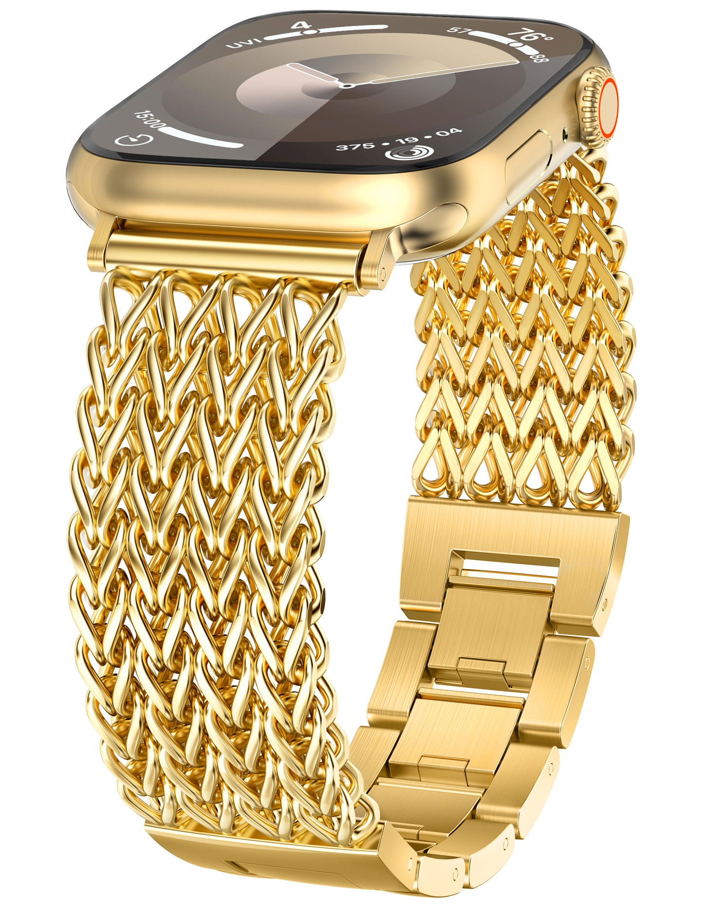 Minyee Compatible with Apple Watch Band 41/40/38/44/45/46/49/42mm Women, Dressy Stainless Steel Metal Chain Strap Mermaid Designer Link Bracelet Wristband for iWatch Series 10 9 8 7 6 5 4 3 Ultra SE