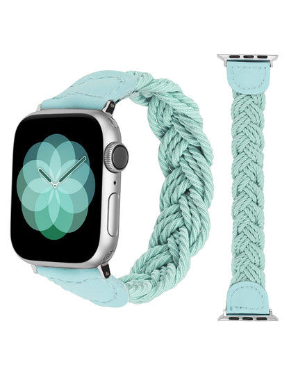Minyee Compatible with Apple Watch Band Braided 41mm 40mm 38mm 44mm 45mm 42mm 49mm Women, Solo Loop Stretchy Designer Slim Elastic Woven Cute Bracelet for iWatch Ultra 2, Series 9/8/7/6/5/4/3/2/1/SE