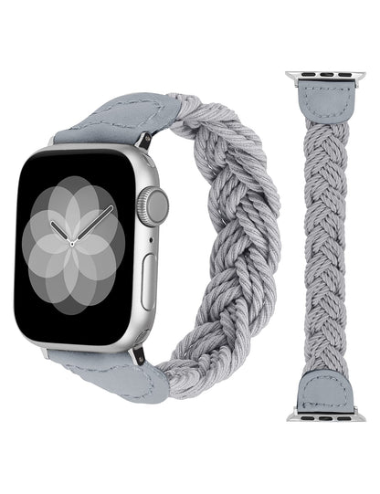 Minyee Compatible with Apple Watch Band Braided 41mm 40mm 38mm 44mm 45mm 42mm 49mm Women, Solo Loop Stretchy Designer Slim Elastic Woven Cute Bracelet for iWatch Ultra 2, Series 9/8/7/6/5/4/3/2/1/SE