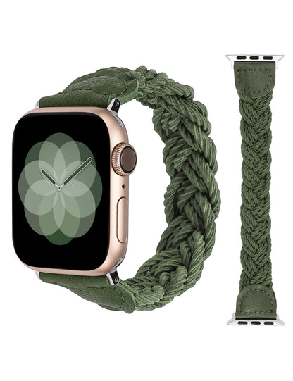 Minyee Compatible with Apple Watch Band Braided 41mm 40mm 38mm 44mm 45mm 42mm 49mm Women, Solo Loop Stretchy Designer Slim Elastic Woven Cute Bracelet for iWatch Ultra 2, Series 9/8/7/6/5/4/3/2/1/SE