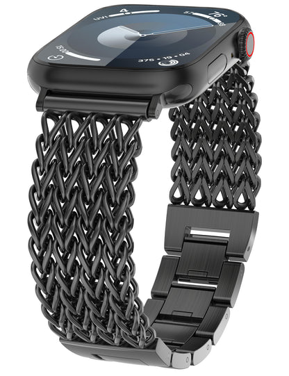 Minyee Compatible with Apple Watch Band 41/40/38/44/45/46/49/42mm Women, Dressy Stainless Steel Metal Chain Strap Mermaid Designer Link Bracelet Wristband for iWatch Series 10 9 8 7 6 5 4 3 Ultra SE