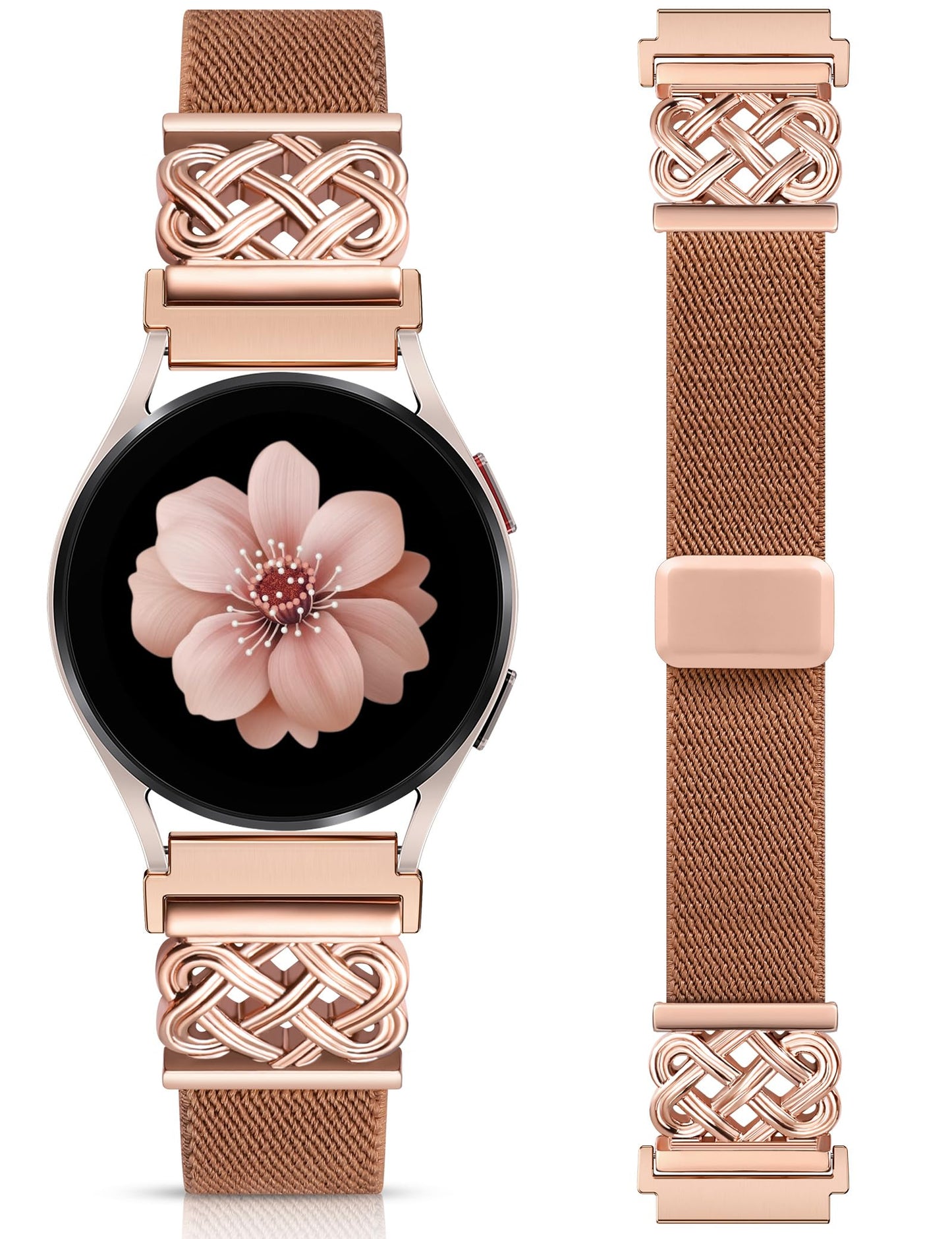 Minyee Magnetic Stretchy Band Compatible with Samsung Galaxy Watch 7/6/5/4/FE/Active 2 40mm 44mm/Watch 6 Classic 43mm 47mm/5 Pro 45mm Women Men,20mm Celtic Knot Soft Elastic Nylon Fabric Dressy Strap