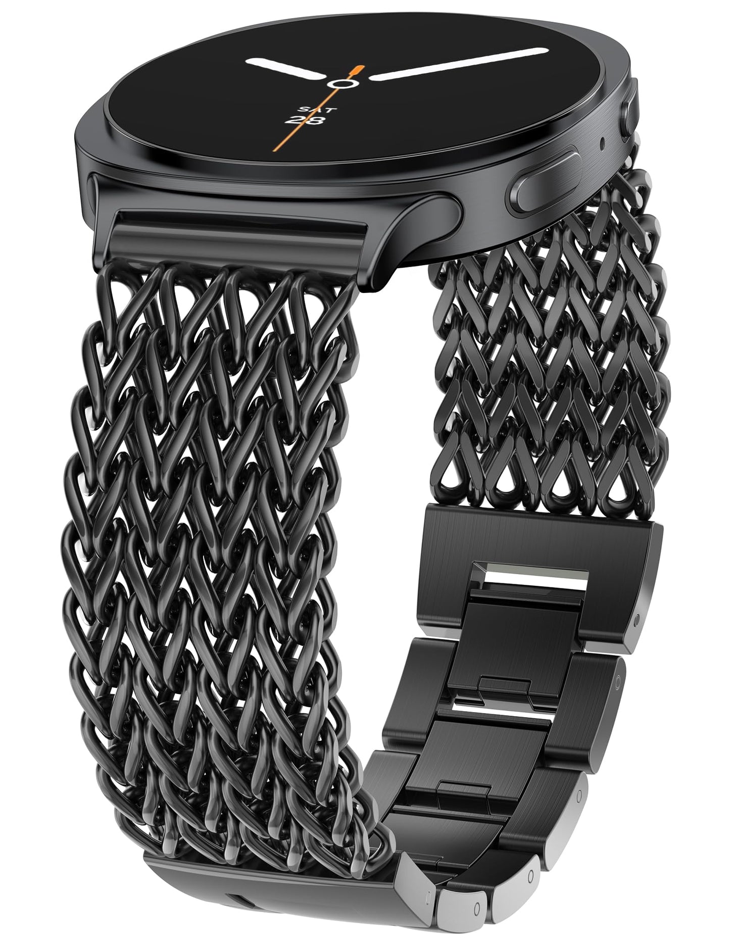 Minyee Metal Band Compatible with Samsung Galaxy Watch 8 40mm 44mm/ 8 Classic 46mm Bands, No Gap One-Click Dressy Stainless Steel Metal Gold Multi-chain Strap Mermaid Style Link Bracelet Wristband