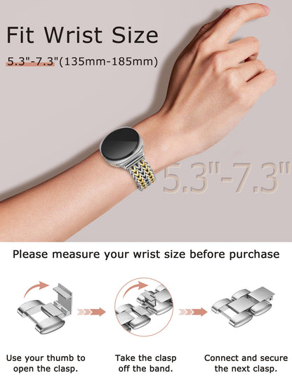 Minyee Metal Band Compatible with Samsung Galaxy Watch 8 40mm 44mm/ 8 Classic 46mm Bands, No Gap One-Click Dressy Stainless Steel Metal Gold Multi-chain Strap Mermaid Style Link Bracelet Wristband
