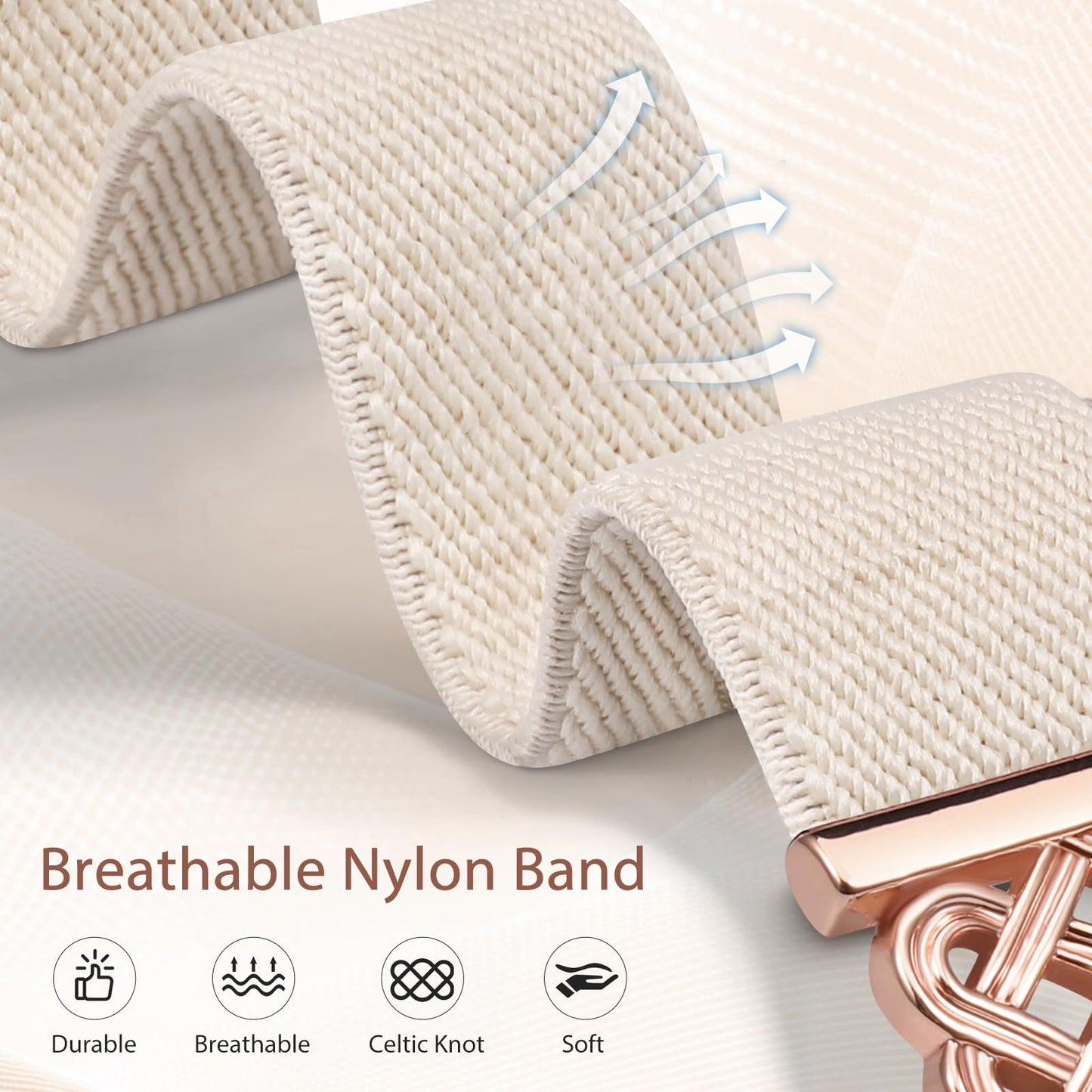 Minyee Magnetic Stretchy Band Compatible with Samsung Galaxy Watch 7/6/5/4/FE/Active 2 40mm 44mm/Watch 6 Classic 43mm 47mm/5 Pro 45mm Women Men,20mm Celtic Knot Soft Elastic Nylon Fabric Dressy Strap