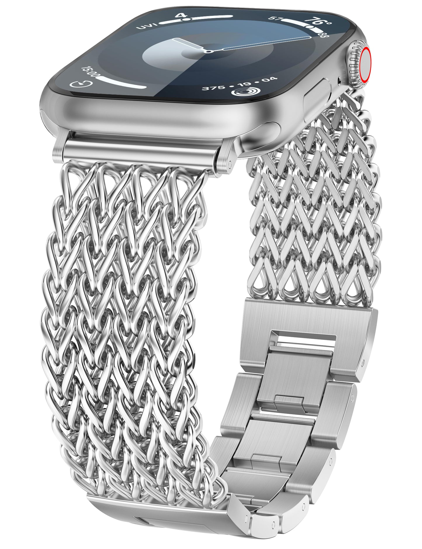 Minyee Compatible with Apple Watch Band 41/40/38/44/45/46/49/42mm Women, Dressy Stainless Steel Metal Chain Strap Mermaid Designer Link Bracelet Wristband for iWatch Series 10 9 8 7 6 5 4 3 Ultra SE